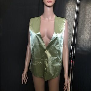 Men's Satin Vest in Light Green
